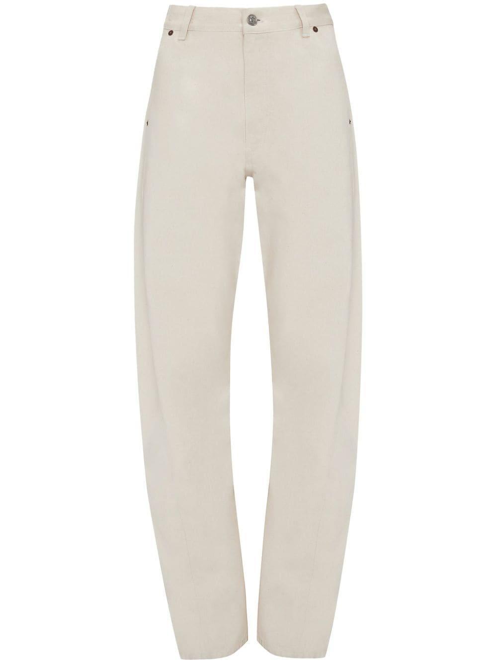 Twisted Low-rise Slouch Denim Jeans In White Product Image