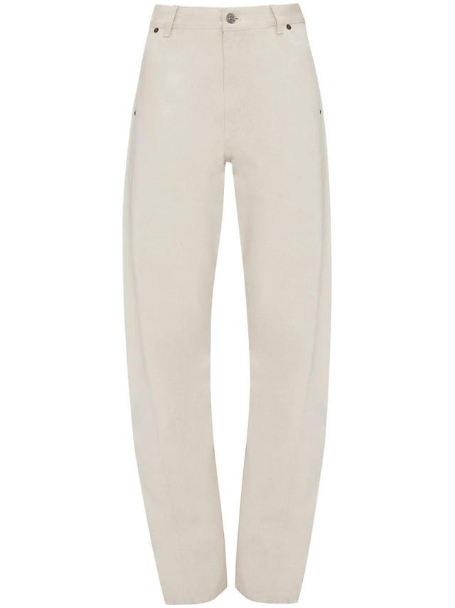 Twisted Low-rise Slouch Denim Jeans In White Product Image