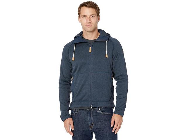 Fjallraven Ovik Fleece Hoodie (Navy) Men's Sweatshirt Product Image