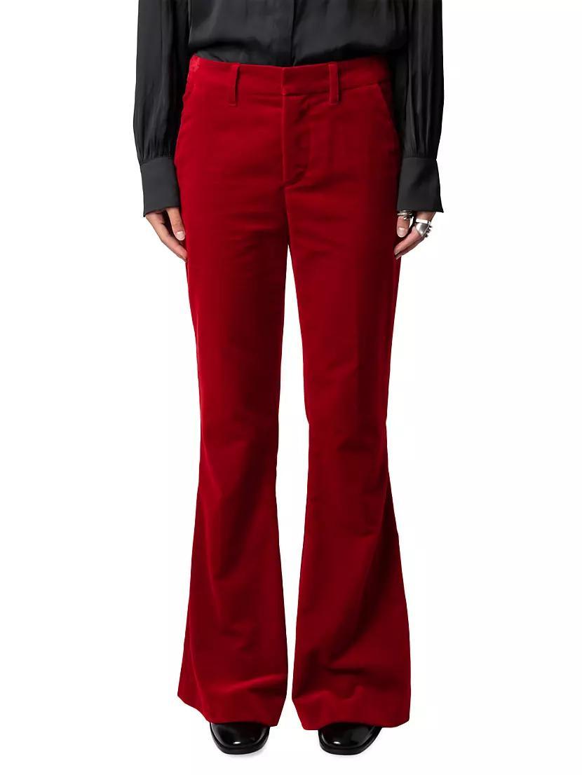 Womens Prevy Velvet Flare Pants Product Image