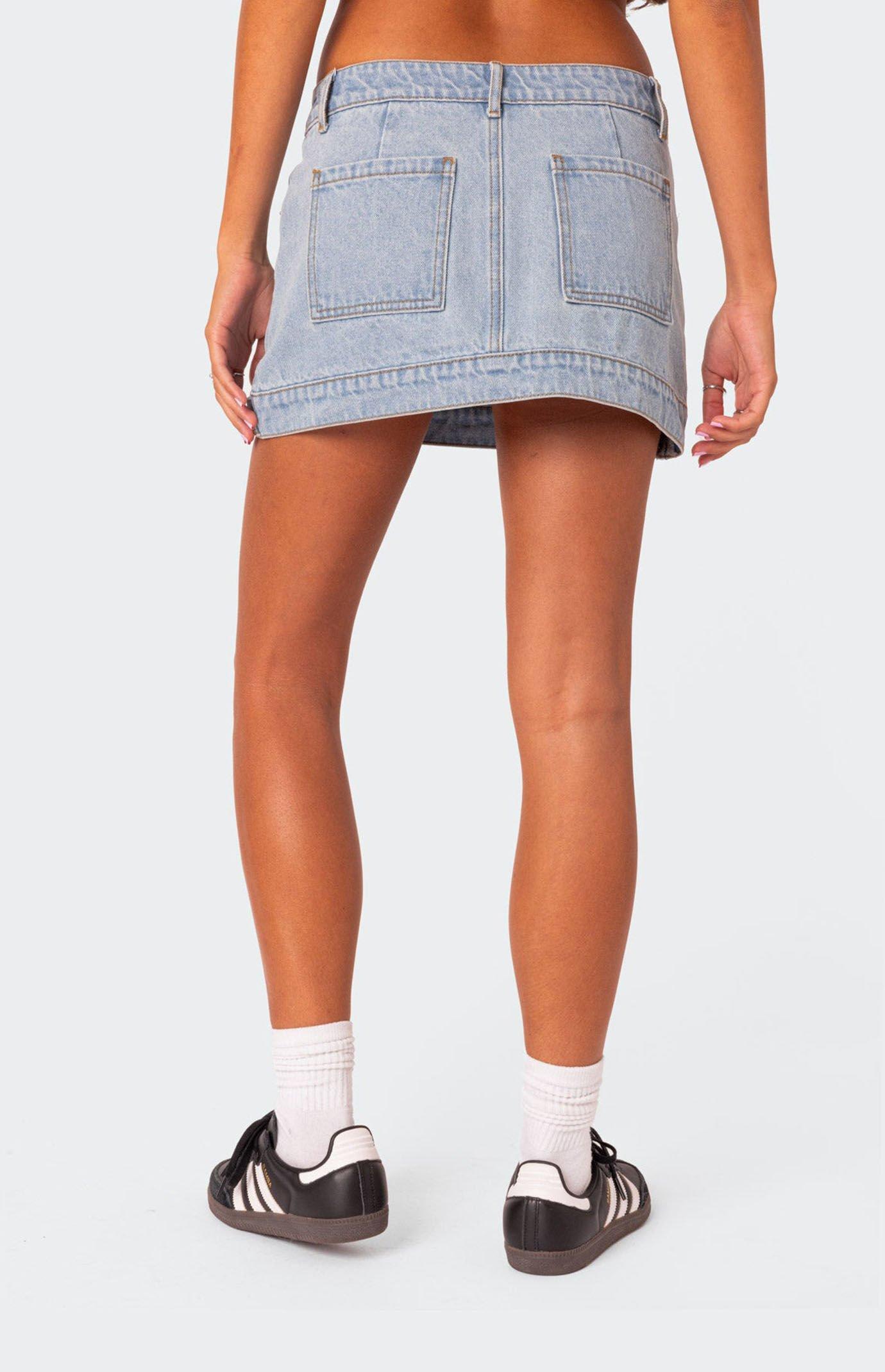 Edikted Women's Foxx Denim Mini Skirt Product Image