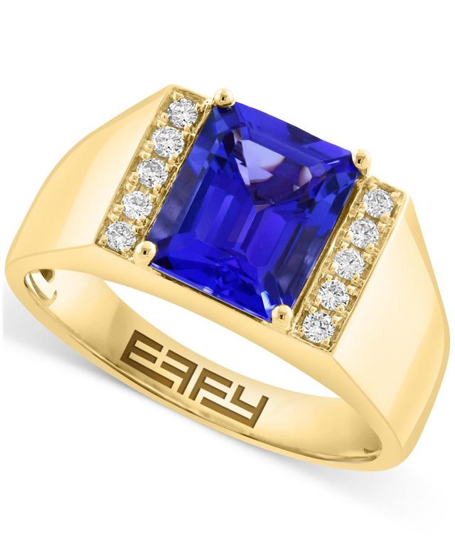 Effy Mens Tanzanite (3-1/3 ct. t.w.) & Diamond (1/6 ct. t.w.) Ring in 14k Gold Product Image