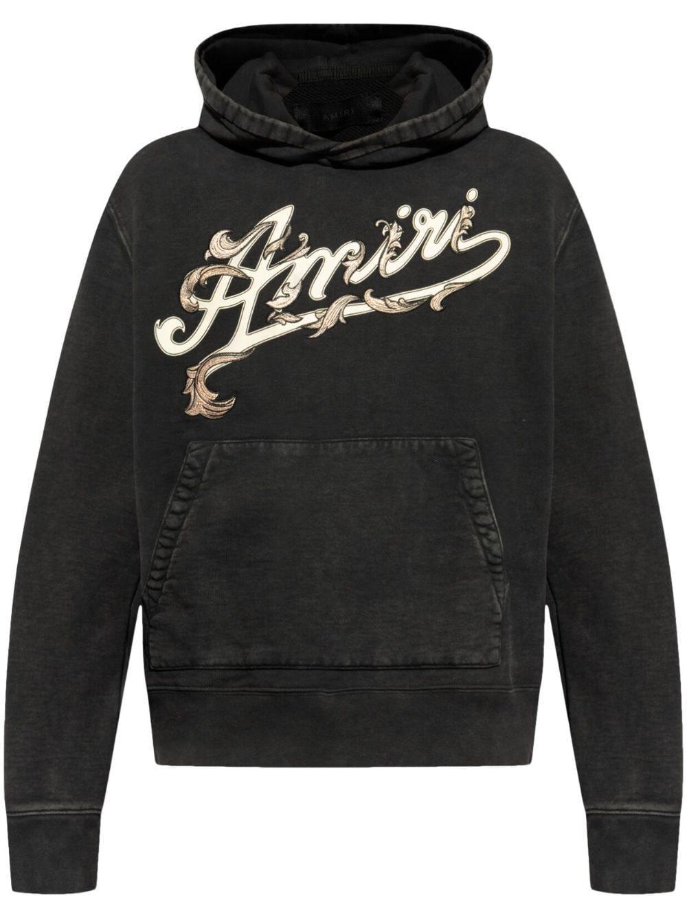 Logo-print Cotton Hoodie In Black Product Image