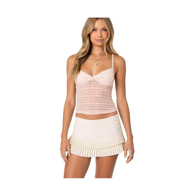 Edikted Womens Tuesday Textured Lace Tank Top Product Image