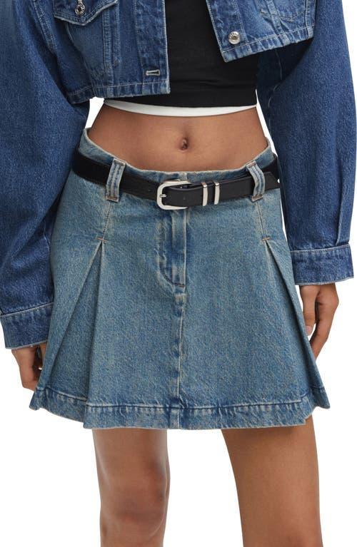 MANGO Pleated Denim Miniskirt Product Image