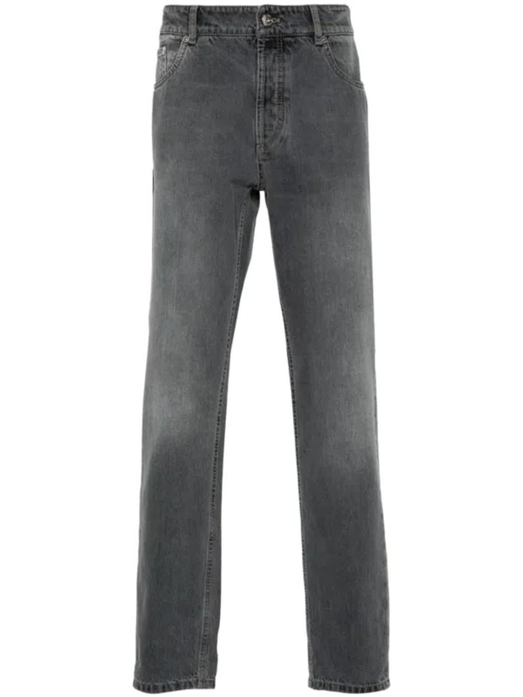 BRUNELLO CUCINELLI Mid-rise Tapered Jeans In Grey Product Image