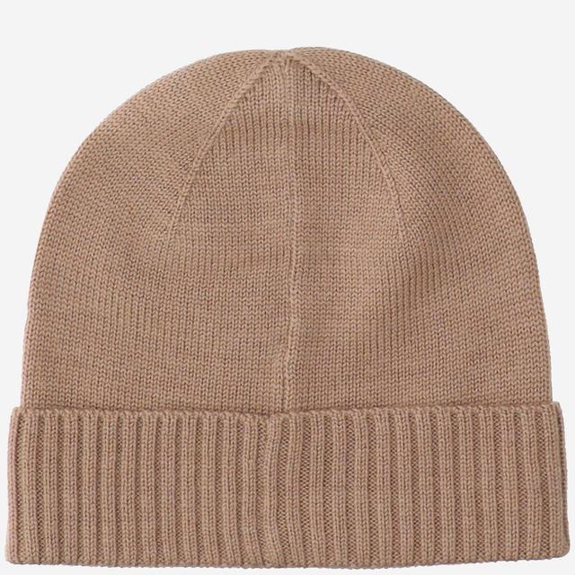 Wool Beanie With Logo In Beige Product Image