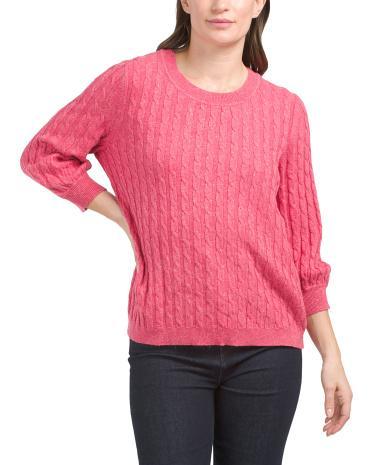 Wool Blend Cable Knit Sweater for Women Product Image