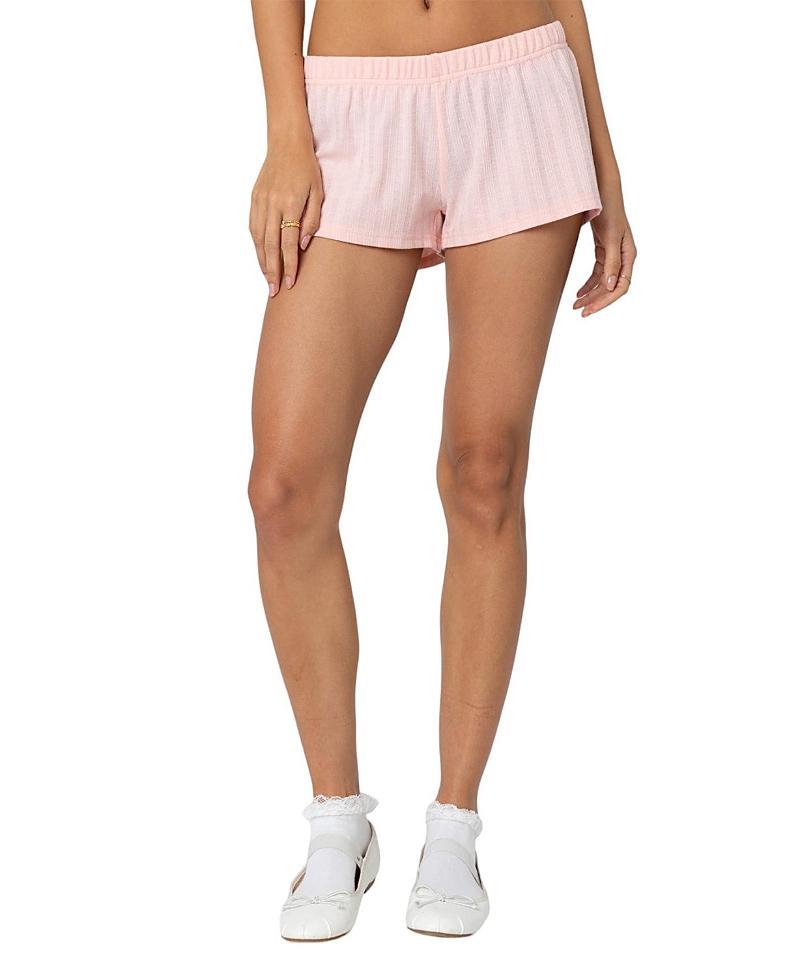 Edikted Womens Irene Low Rise Pointelle Micro Shorts product image