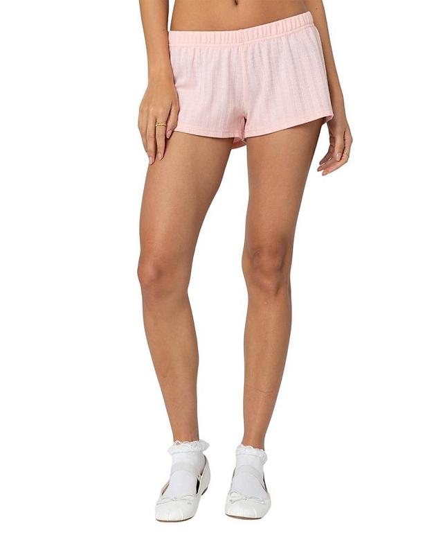 Edikted Womens Irene Low Rise Pointelle Micro Shorts Product Image