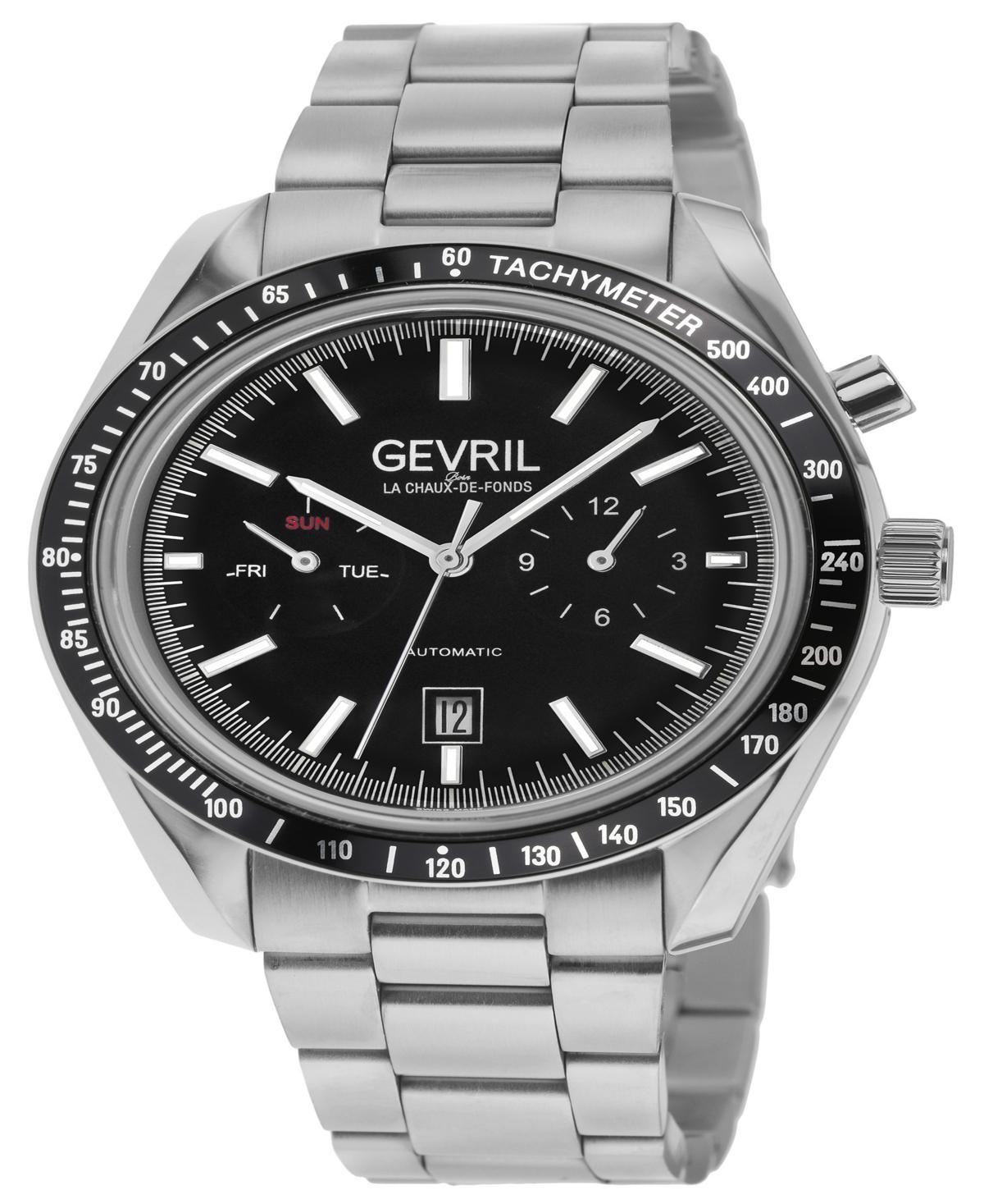 Gevril Mens Lenox Silver-Tone Stainless Steel Watch 44mm - Silver Product Image