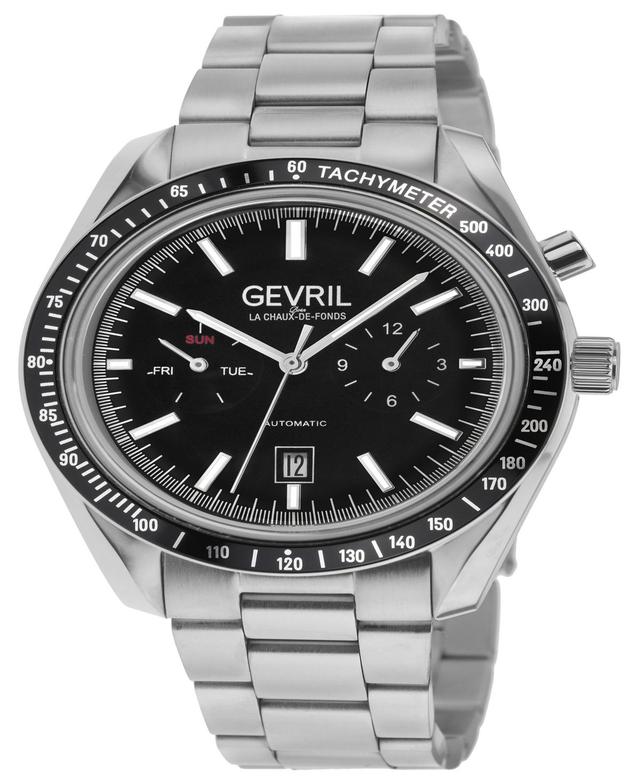 Gevril Mens Lenox Silver-Tone Stainless Steel Watch 44mm - Silver Product Image