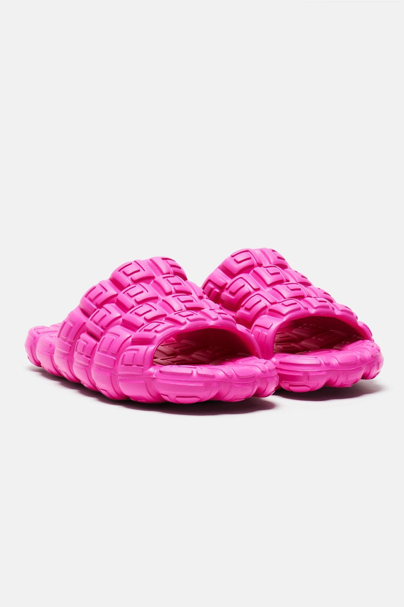 Honest Opinion Casual Slides - Fuchsia Product Image