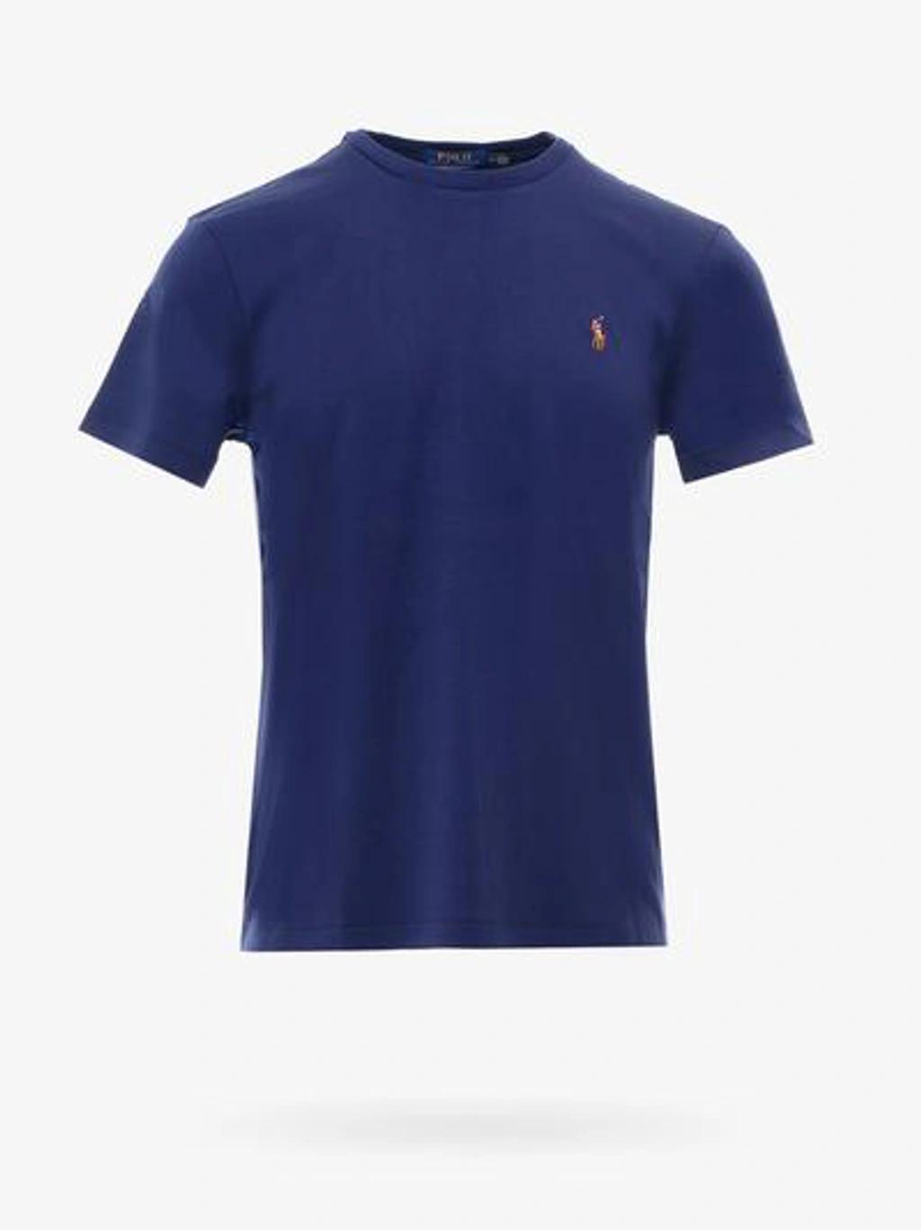 Polo-embroidered Cotton-jersey T-shirt In French Navy Product Image