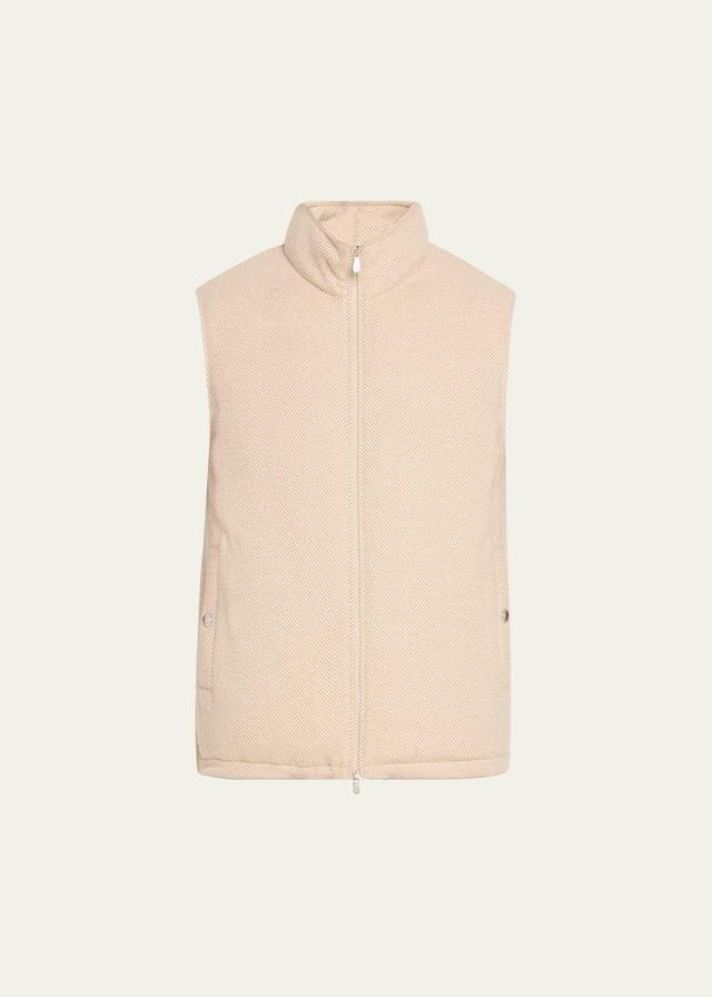 Mens Wool-Cashmere Chevron Full-Zip Vest Product Image