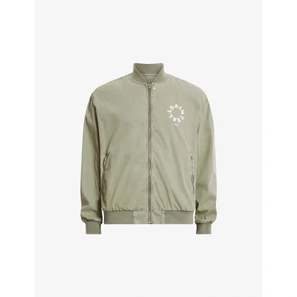 Tierra Faded Overized Bomber Jacket In Herb Green Product Image