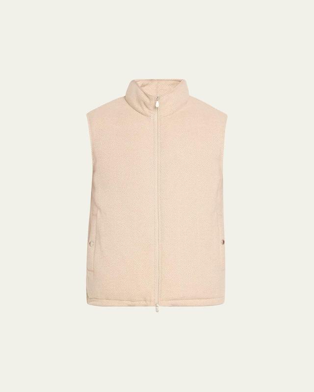 Mens Wool-Cashmere Chevron Full-Zip Vest Product Image