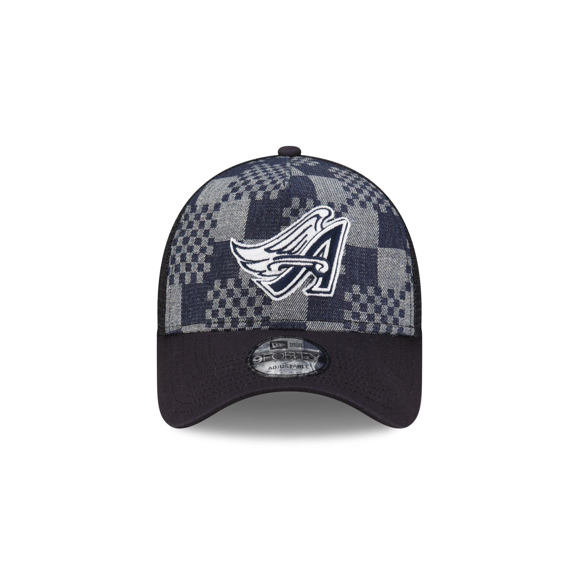 Los Angeles Angels Pattern Denim 9FORTY A-Frame Trucker Hat Male Product Image