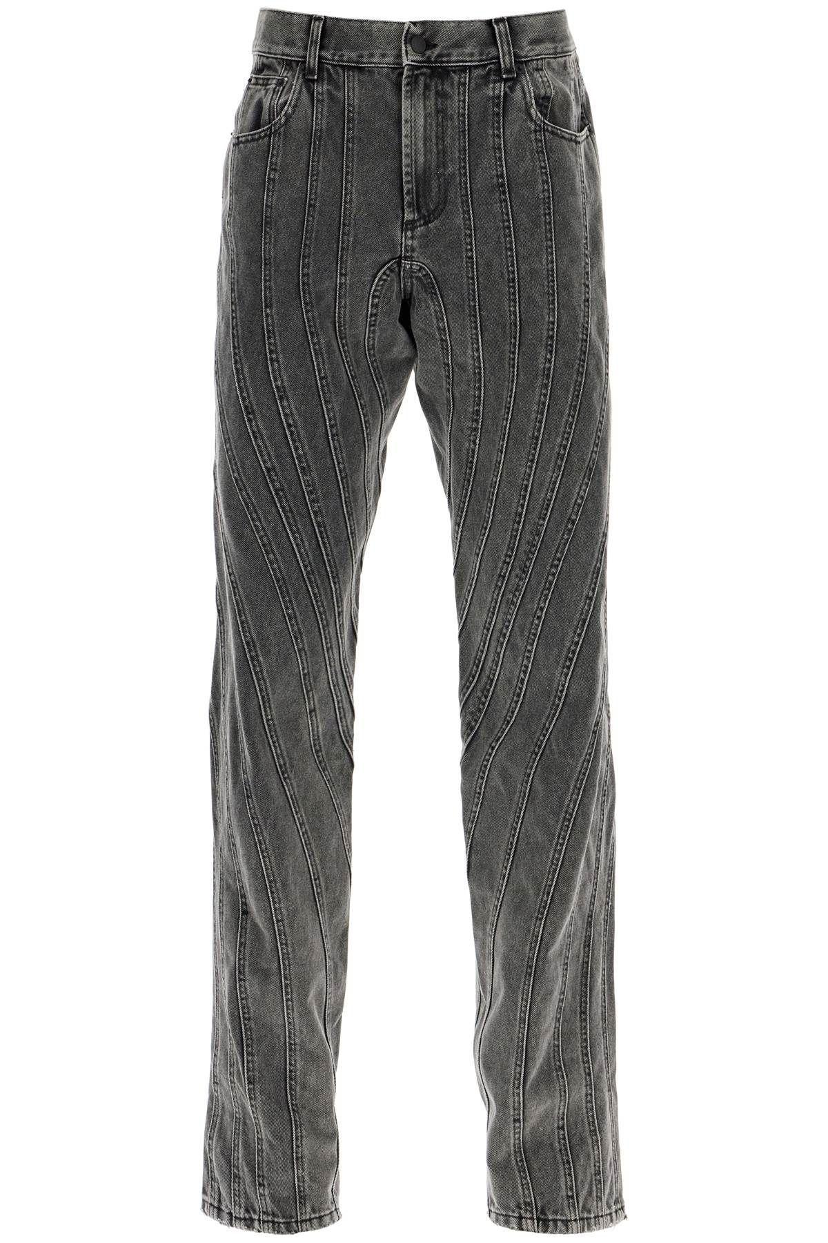 MUGLER Black Washed Spiral Baggy Jeans Product Image