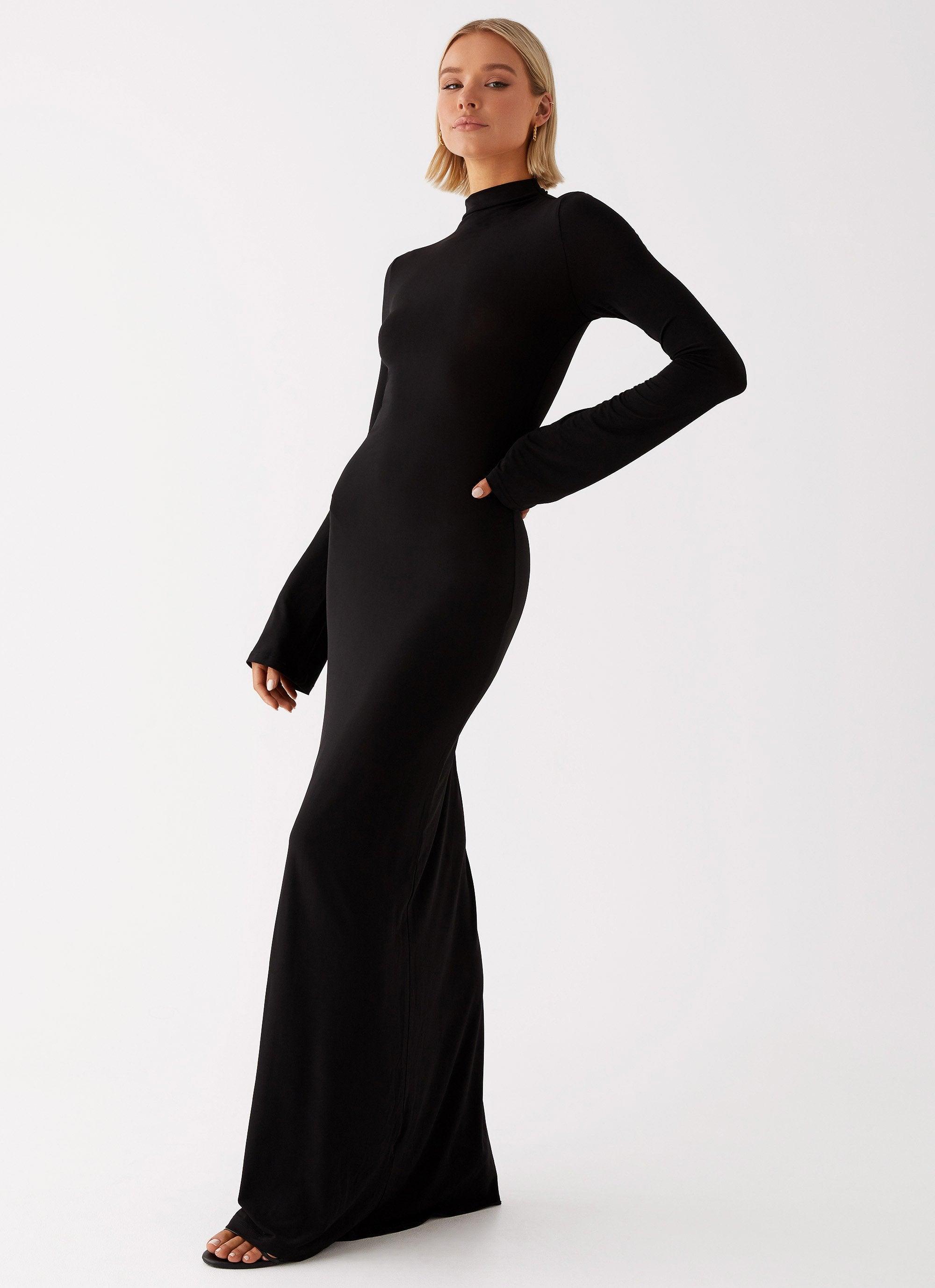 Brioni Long Sleeve Maxi Dress - Black Product Image