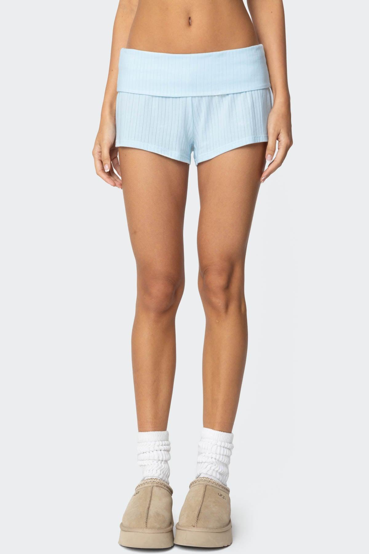 Lucilla Fold Over Ribbed Shorts Product Image