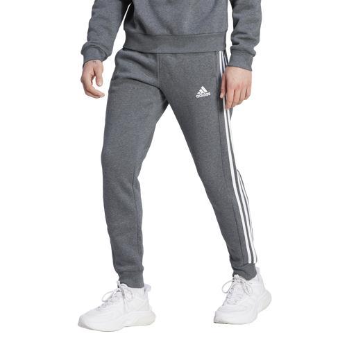 Mens adidas Essentials Fleece 3-Stripes Tapered Cuff Pants Black Product Image