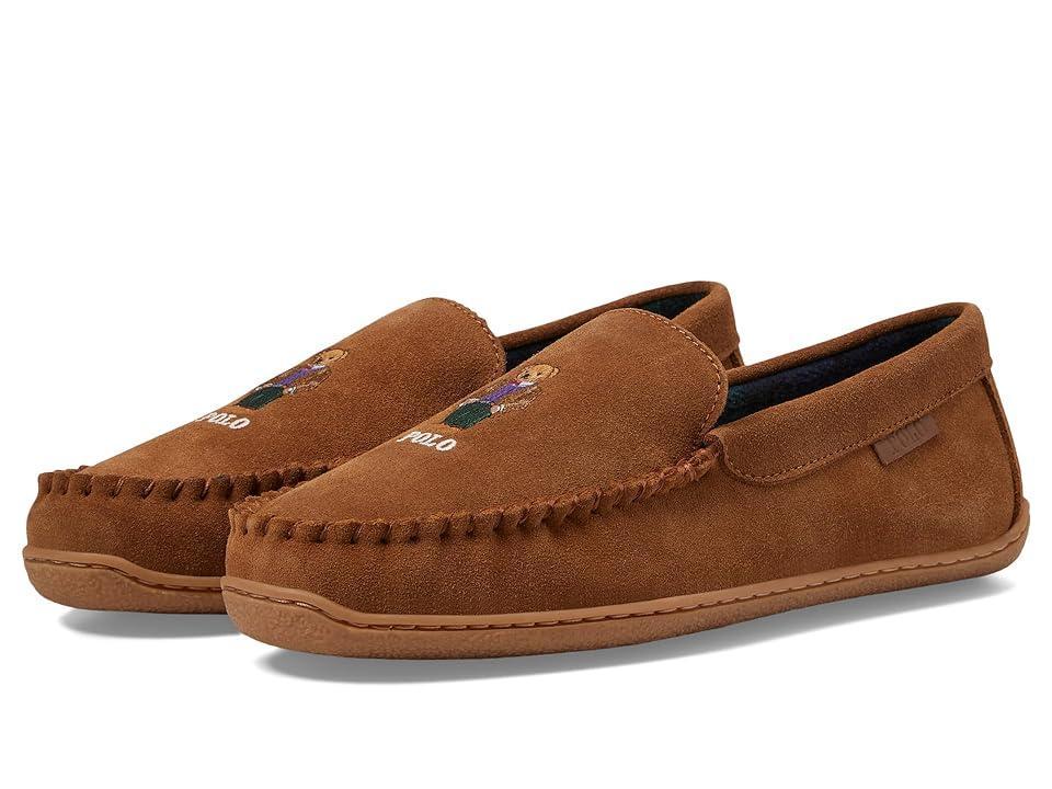 Polo Ralph Lauren Brenan Maddison Bear Suede Moccasin Slipper (Snuff) Men's Slippers Product Image