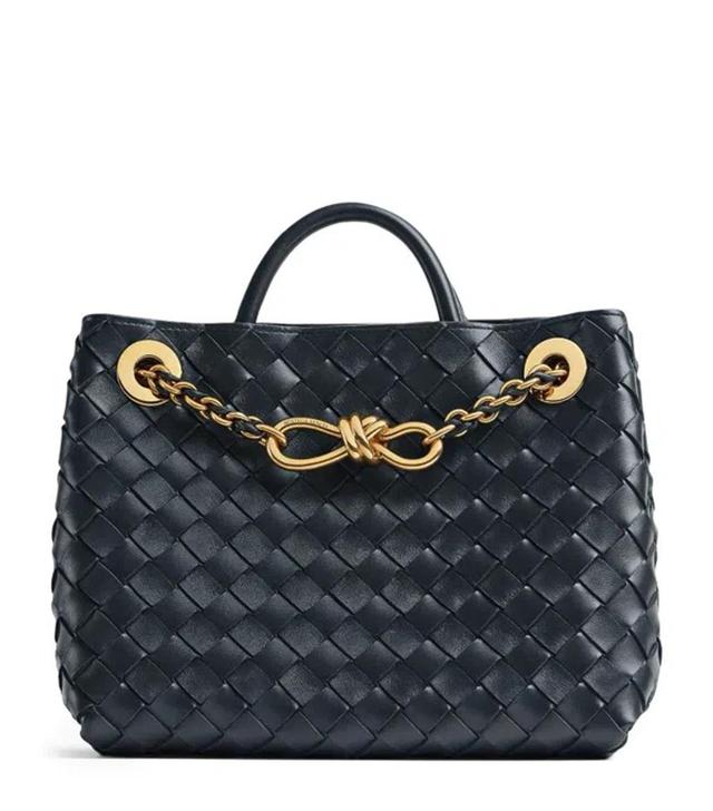 Small Andiamo Leather Bag With Chain In Black Product Image