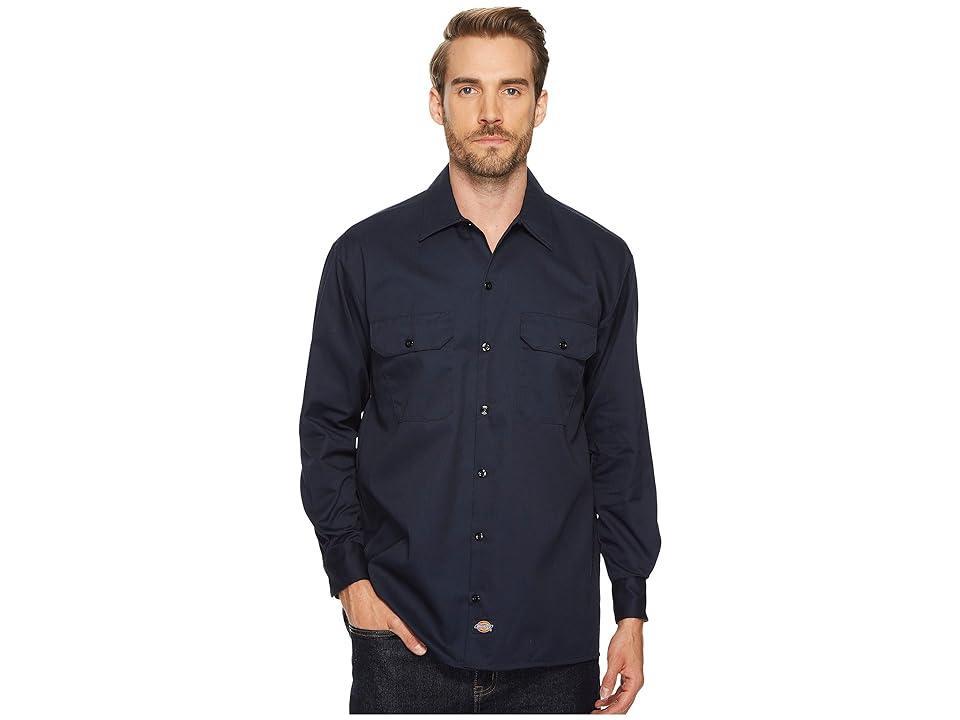 Dickies Long Sleeve Work Shirt (Dark ) Men's Long Sleeve Button Up Product Image