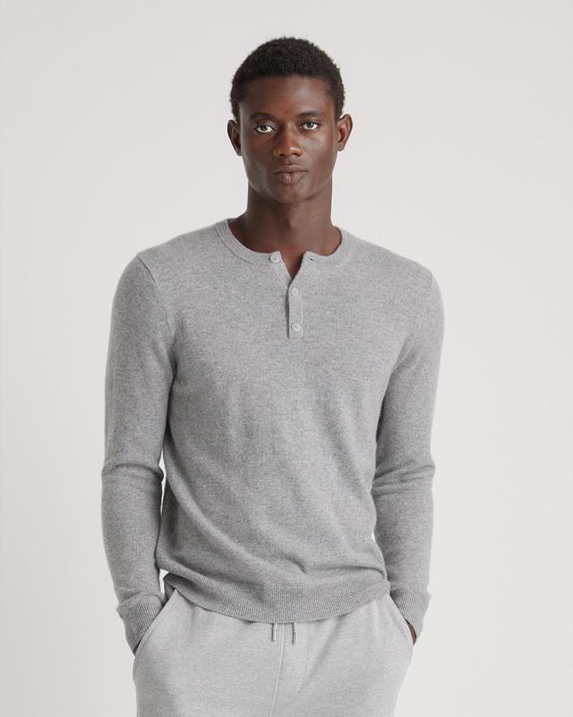 Mongolian Cashmere Henley Sweater Product Image