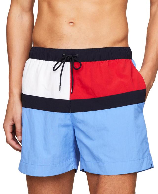 Tommy Hilfiger Mens Long Drawstring Flag 7 Swim Trunks Product Image