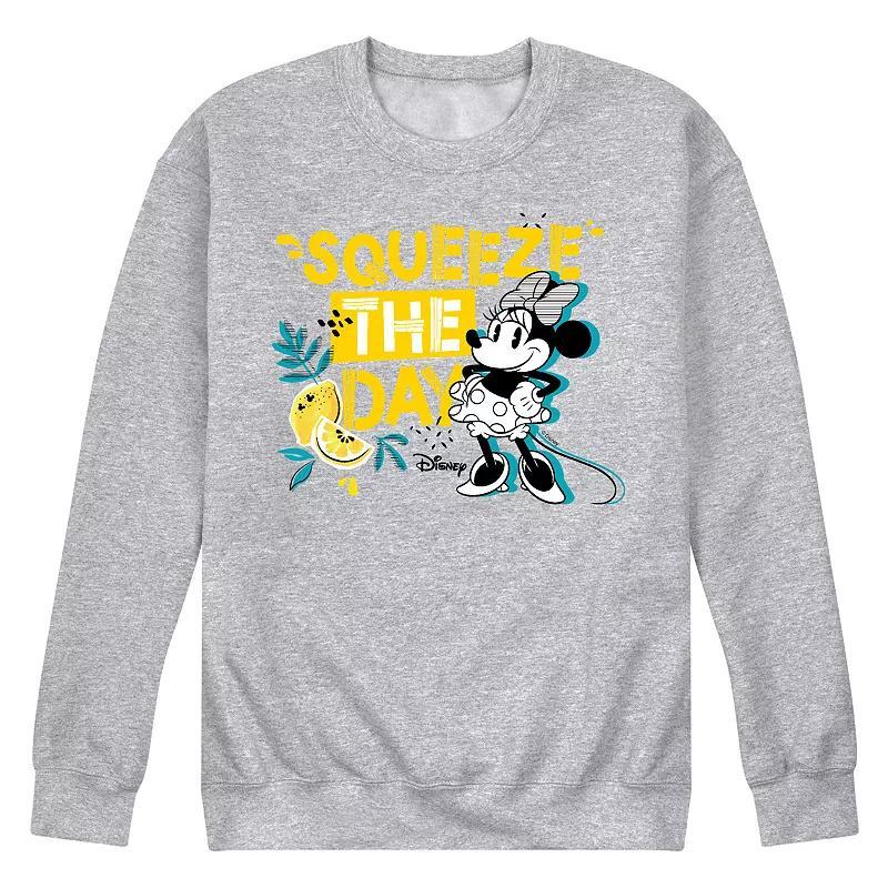 Disneys Minnie Mouse Mens Squeeze The Day Fleece Sweatshirt Grey Gray Product Image