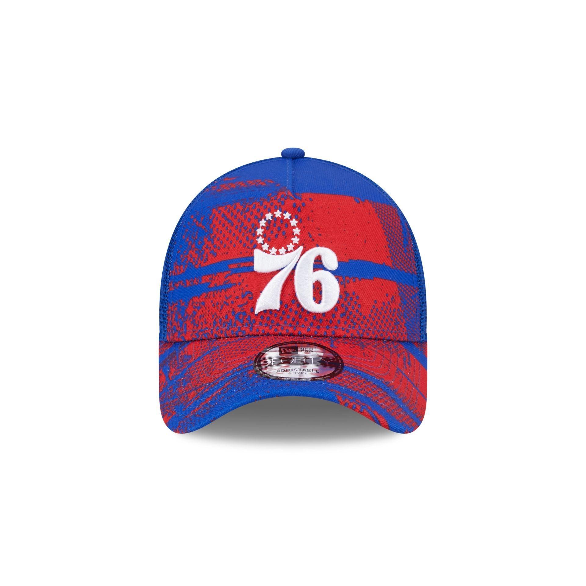 Philadelphia 76ers 2024 Tip-Off 9FORTY A-Frame Trucker Hat Male Product Image