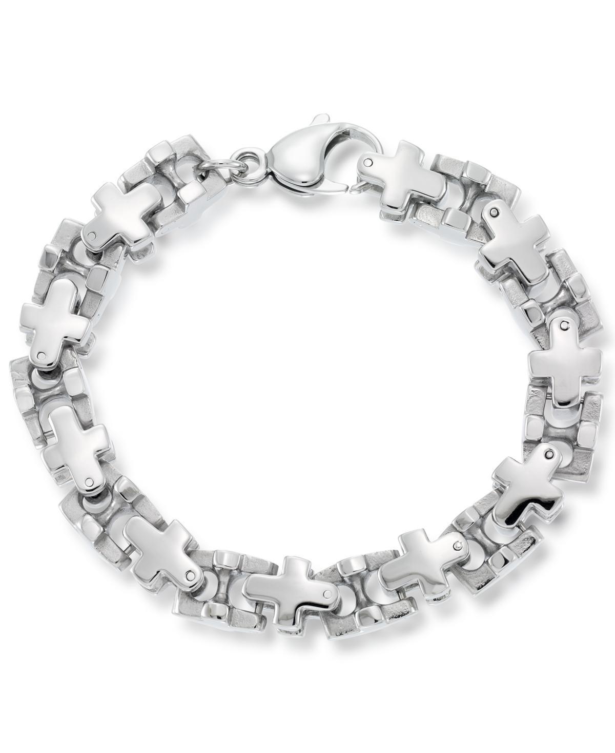 Andrew Charles by Andy Hilfiger Mens Cross Link Bracelet in Stainless Steel Product Image