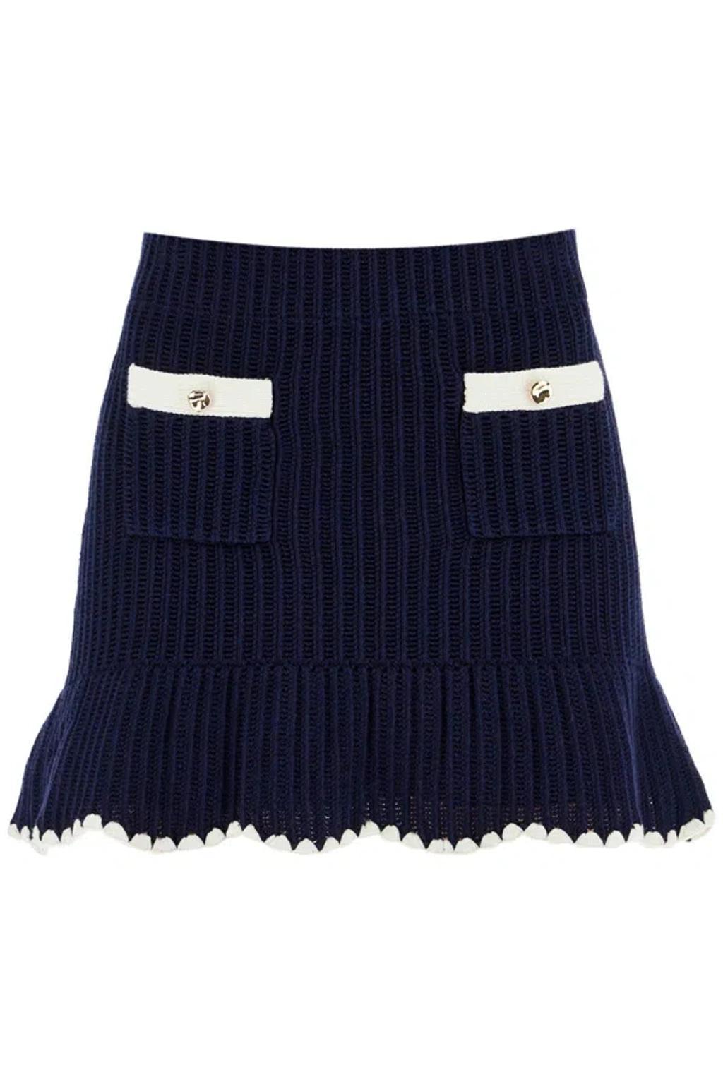 Crochet Mini Skirt In Blue Product Image