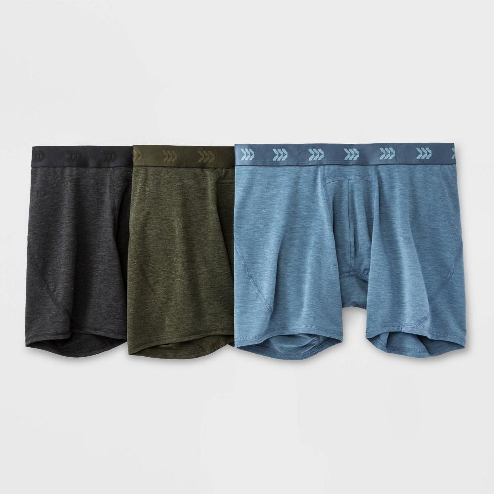 Mens All Day Active 3pk Boxer Briefs - All in Motion Black/Olive/Stability Blue XL Product Image