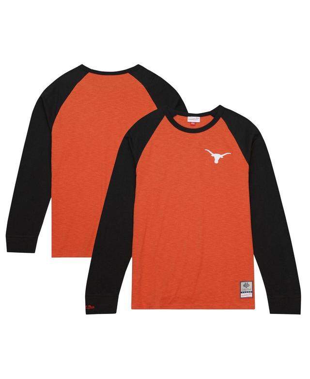 Mens Mitchell & Ness Orange Texas Longhorns Legendary Slub Raglan Long Sleeve T-shirt Product Image