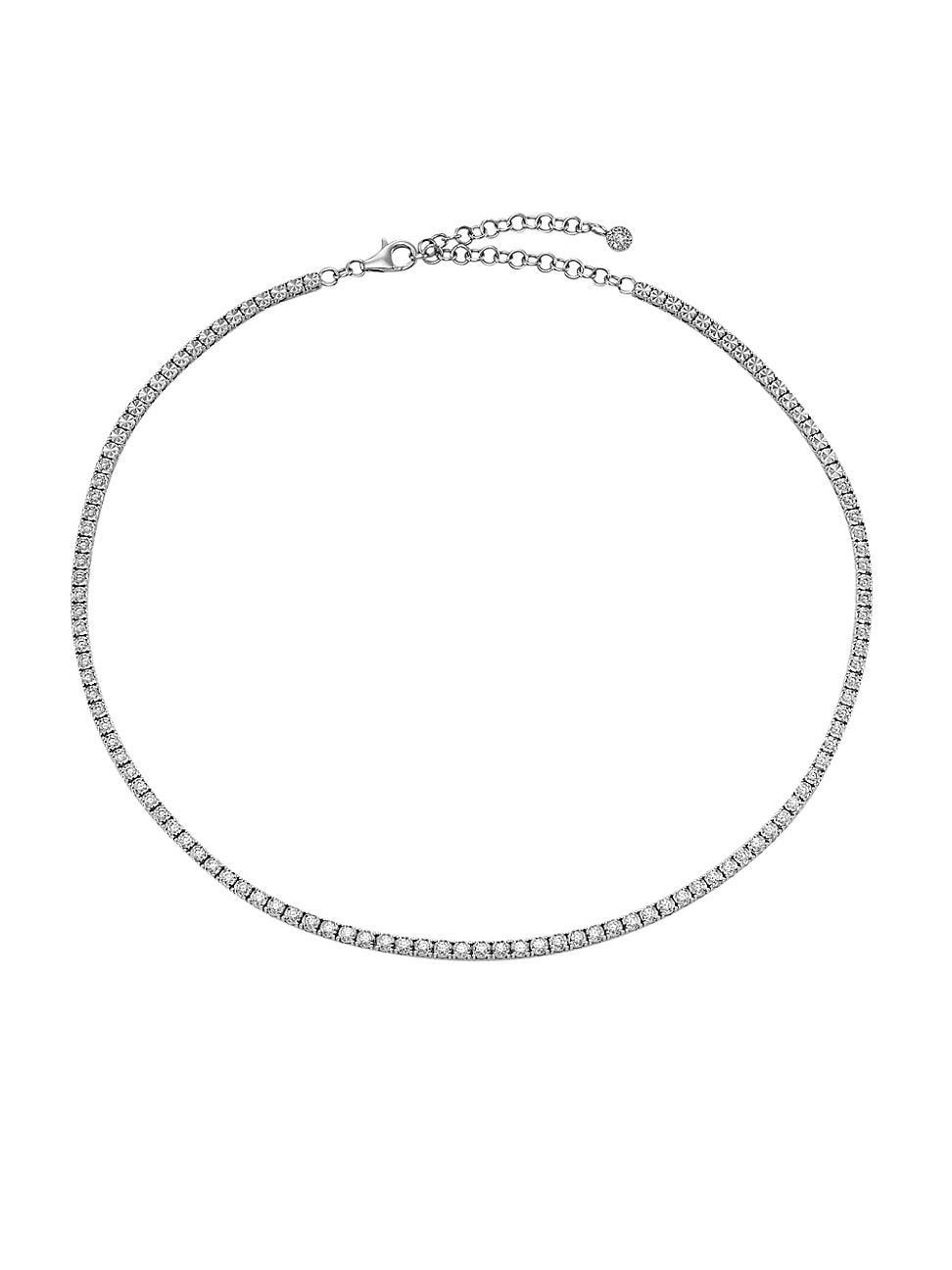 Womens 14K White Gold & 2.49 TCW Diamond Tennis Necklace Product Image