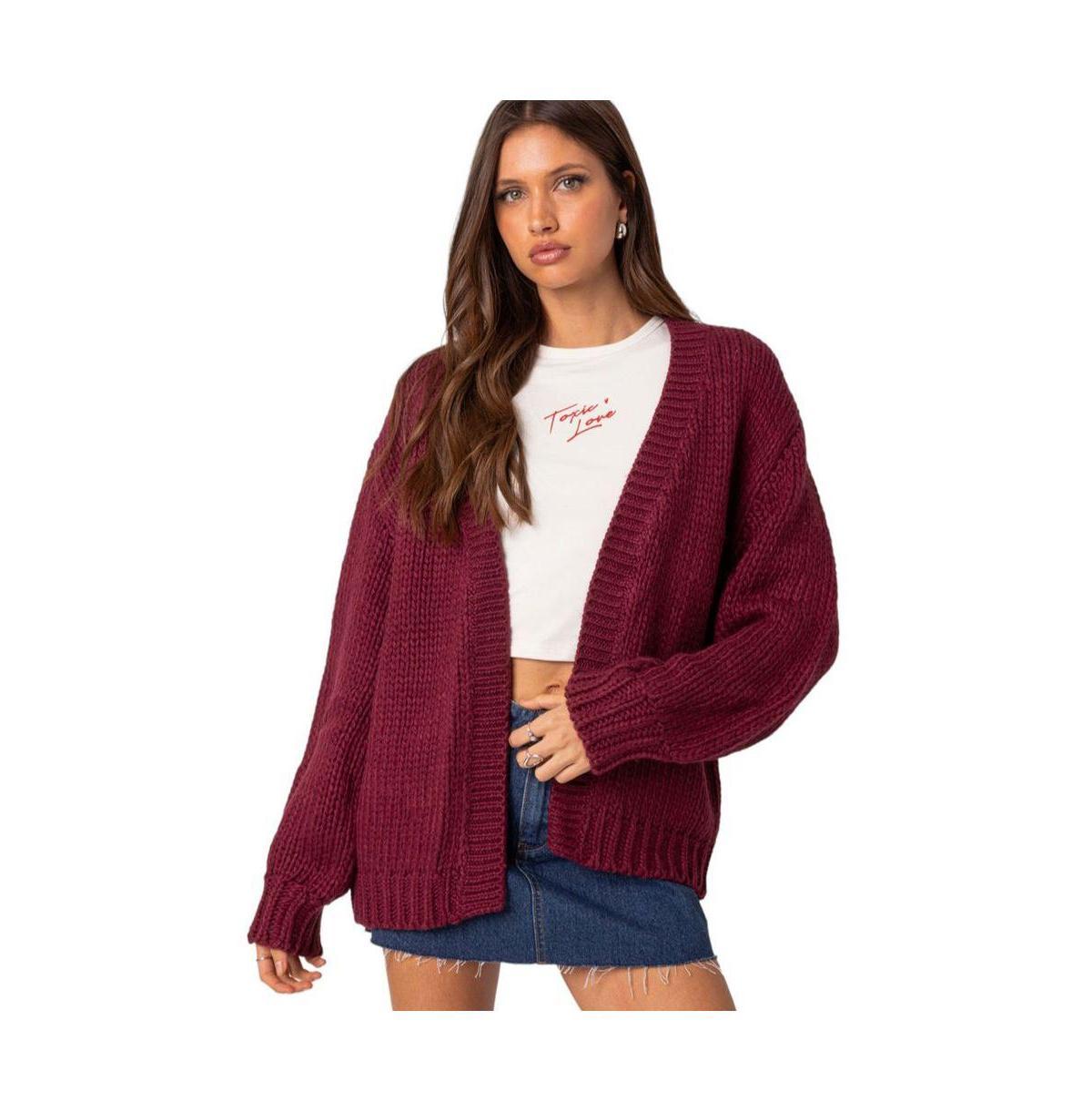 Edikted Anina Oversized Knit Cardigan Product Image