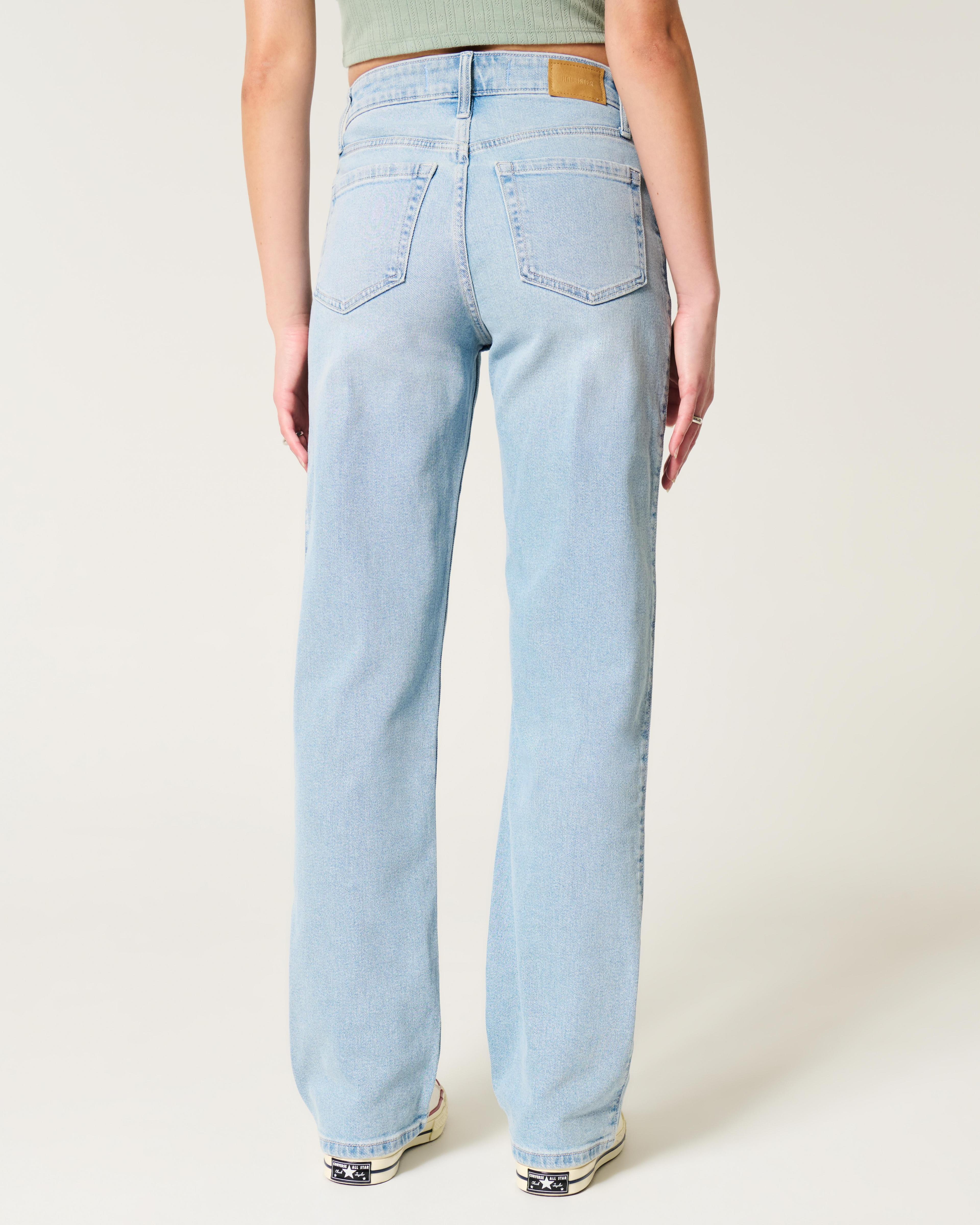 High-Rise Light Wash Dad Jeans Product Image