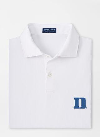 Peter Millar Mens Duke University Solid Performance Jersey Polo | Color: White | Size: L Product Image