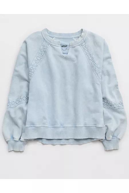 Aerie Hey Crochet Sweatshirt Women's Product Image