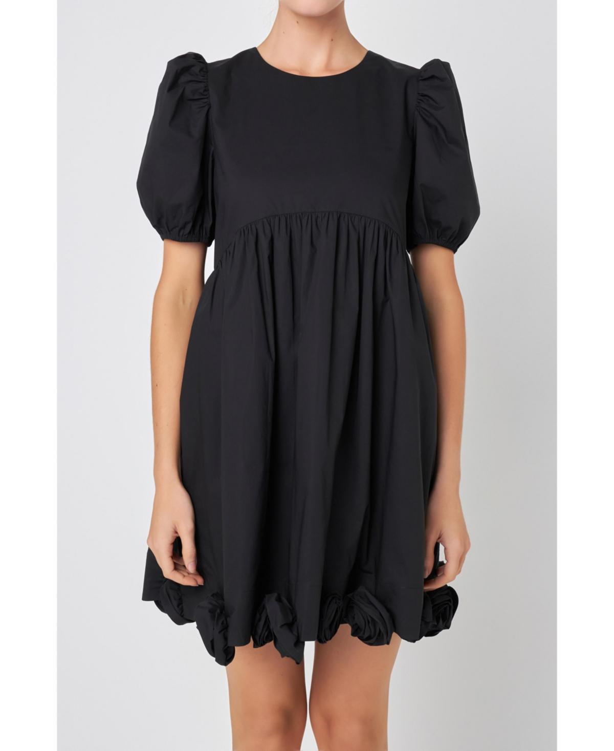 Womens Poplin Corsage Mini Dress Product Image