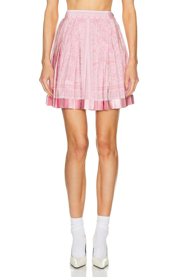 VERSACE Baroque Print Skirt in Pink Product Image