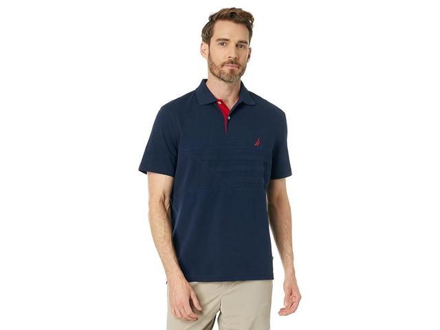 Nautica Classic Fit Rugby Chest Stripe Polo (Navy) Men's Clothing Product Image