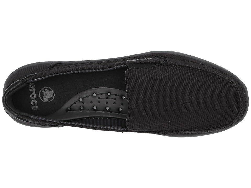 Crocs Walu Canvas Loafer (Black/Slate Grey) Women's Slip on Shoes Product Image