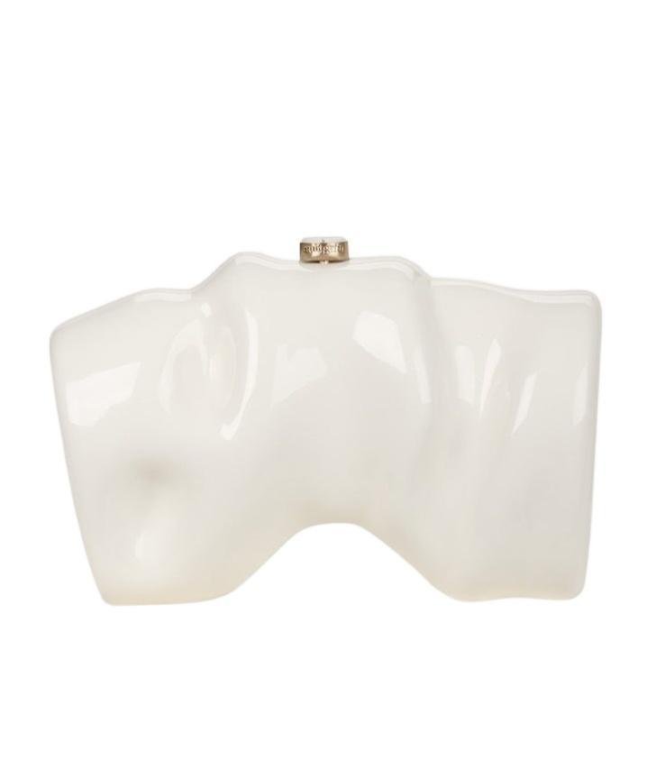 CULT GAIA Scrunch Acrylic Clutch Bag In Ivory Product Image