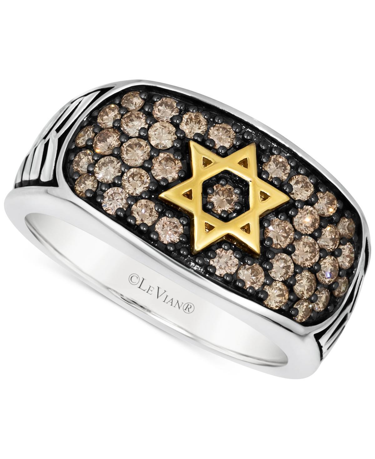 Le Vian Mens Chocolate Diamond Star of David Cluster Ring (1 ct. t.w.) in 14k Two-Tone Gold Product Image