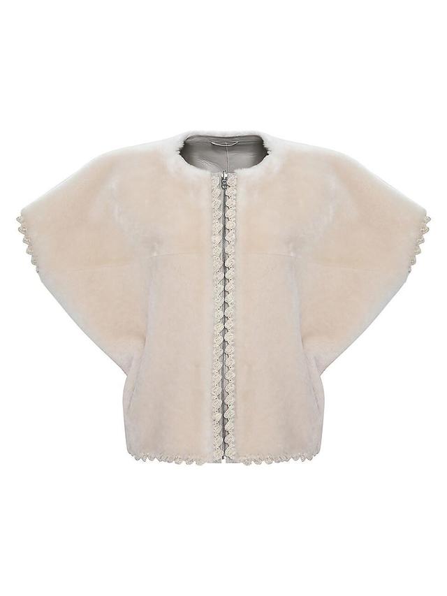 Reversible Select Shearling Lamb Collarless Jacket Product Image