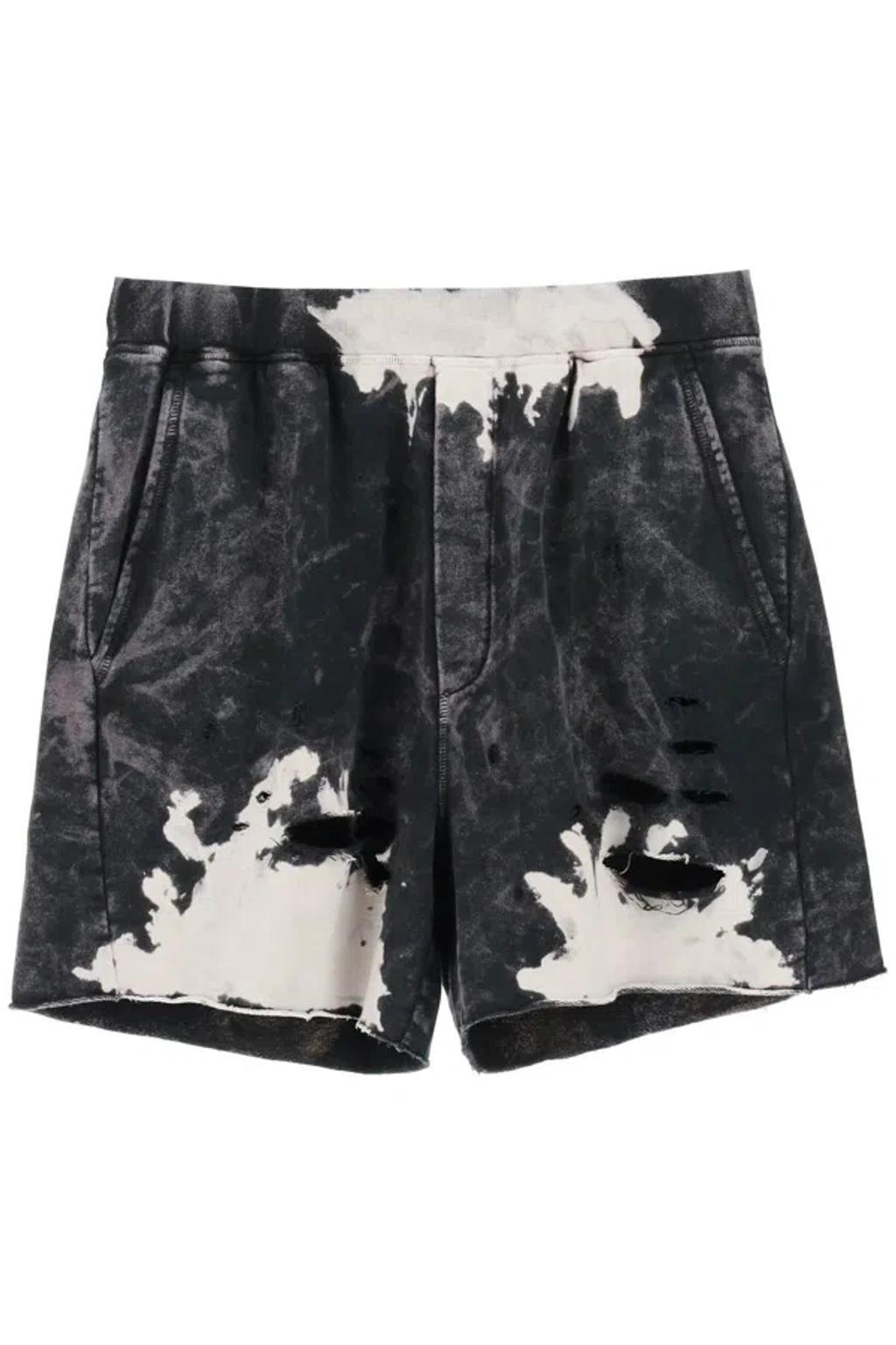 DSQUARED2 'reverse Tie&dyed' Jersey Bermuda Shorts In Grey Product Image